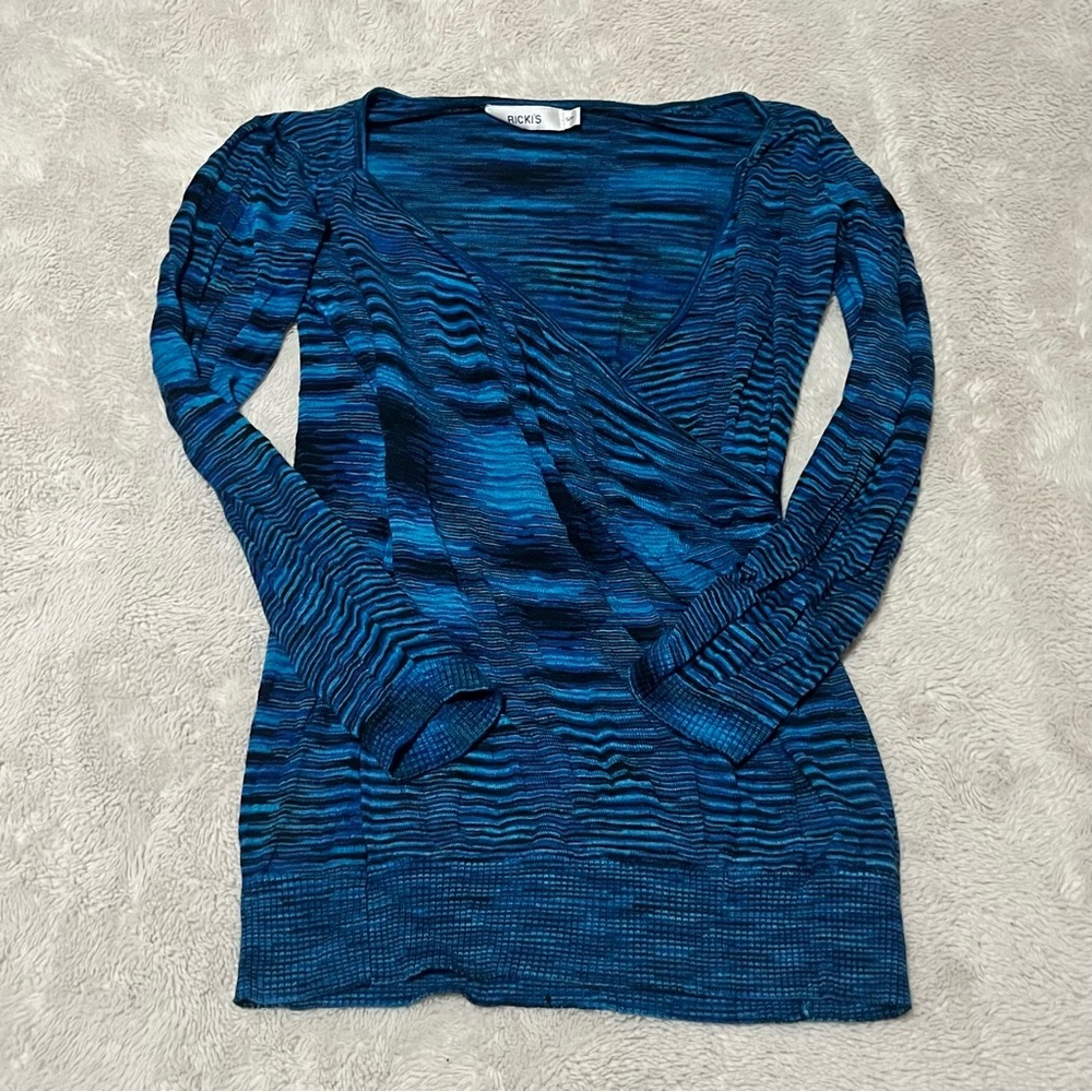 Ricki's Teal and Navy Striped Top